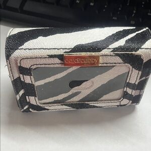 Zebra-Print Card Wallet - Black & White